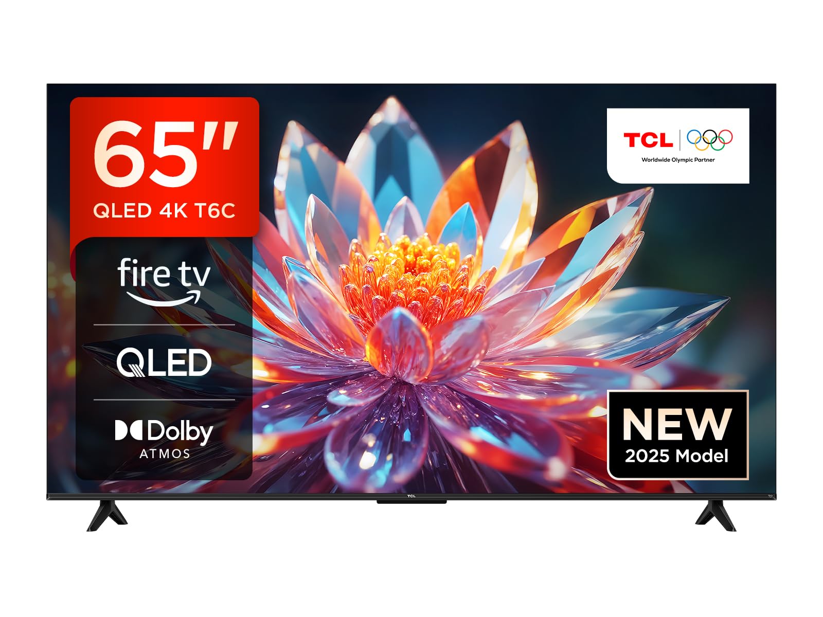 TCL 65T6C Fire TV 65 Pouces QLED 4K UHD Smart TV, HDR (Multi-Format), Dolby Atmos, Motion Clarity