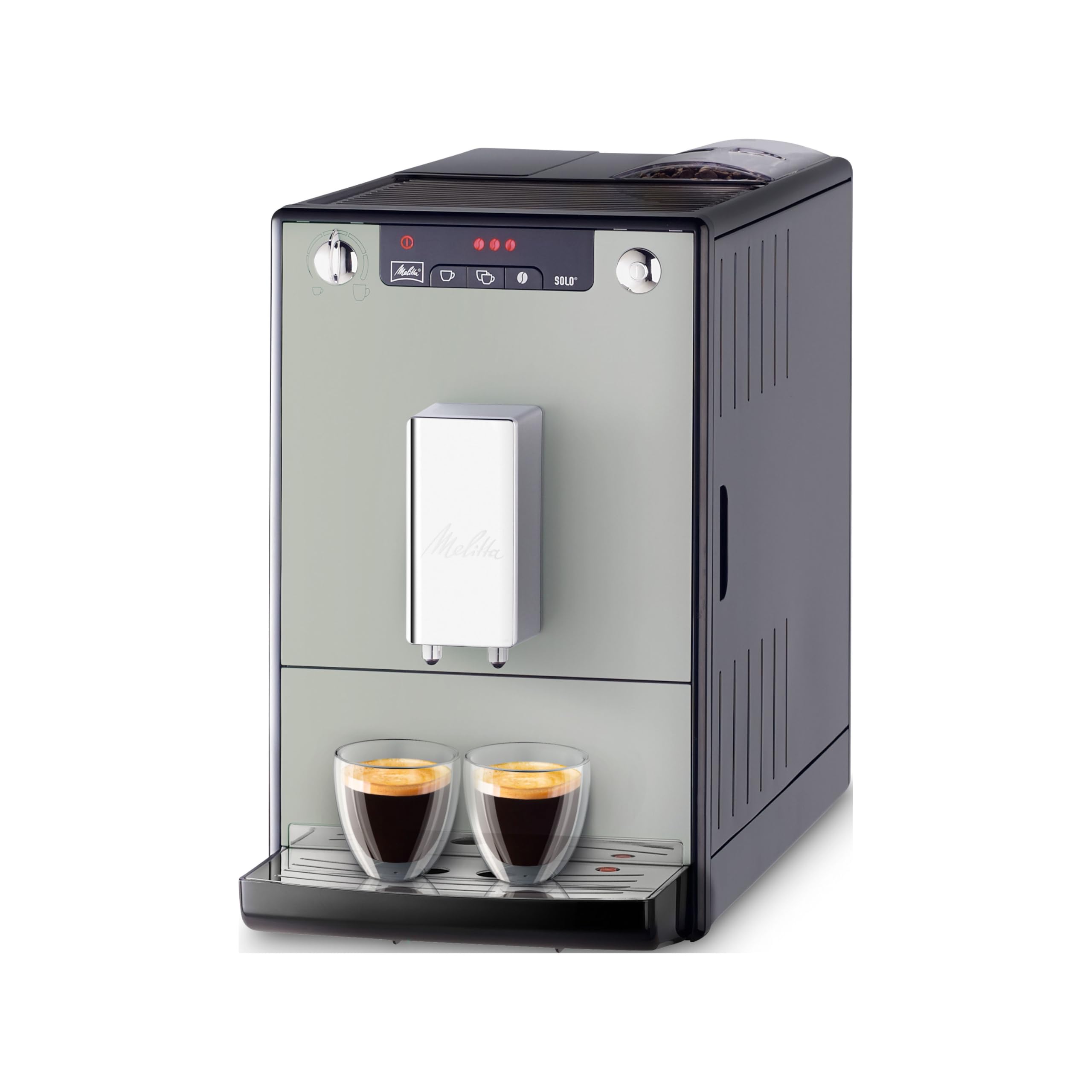 Melitta Solo Sandy Grey, Machine à Café à Grains avec Broyeur et Système d'Extraction des Arômes, Affichage LED, Mode 1 à 2 Tasses, Expresso, Automati