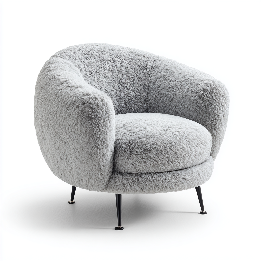 Fauteuil en Tissu Doux Gris – Gofba Room