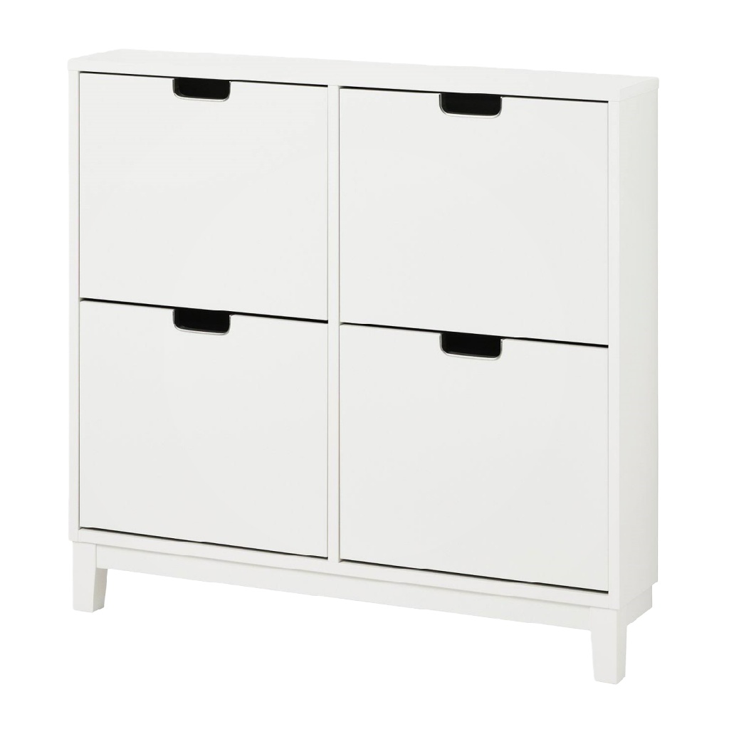 Meuble à chaussures 4 compartiments – design scandinave blanc