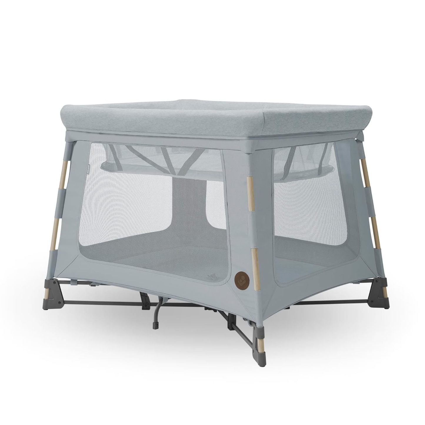 Maxi-Cosi Swift 3-in-1 Reisebett Baby, Babywiege, 0–3,5 Jahre, bis zu 15 kg, Reisebett höhenverstellbar, 2-in-1-Matratze, ultraleicht, in 1 Sekunde klappbar, Reisetasche, Eco Care, Beyond Grey