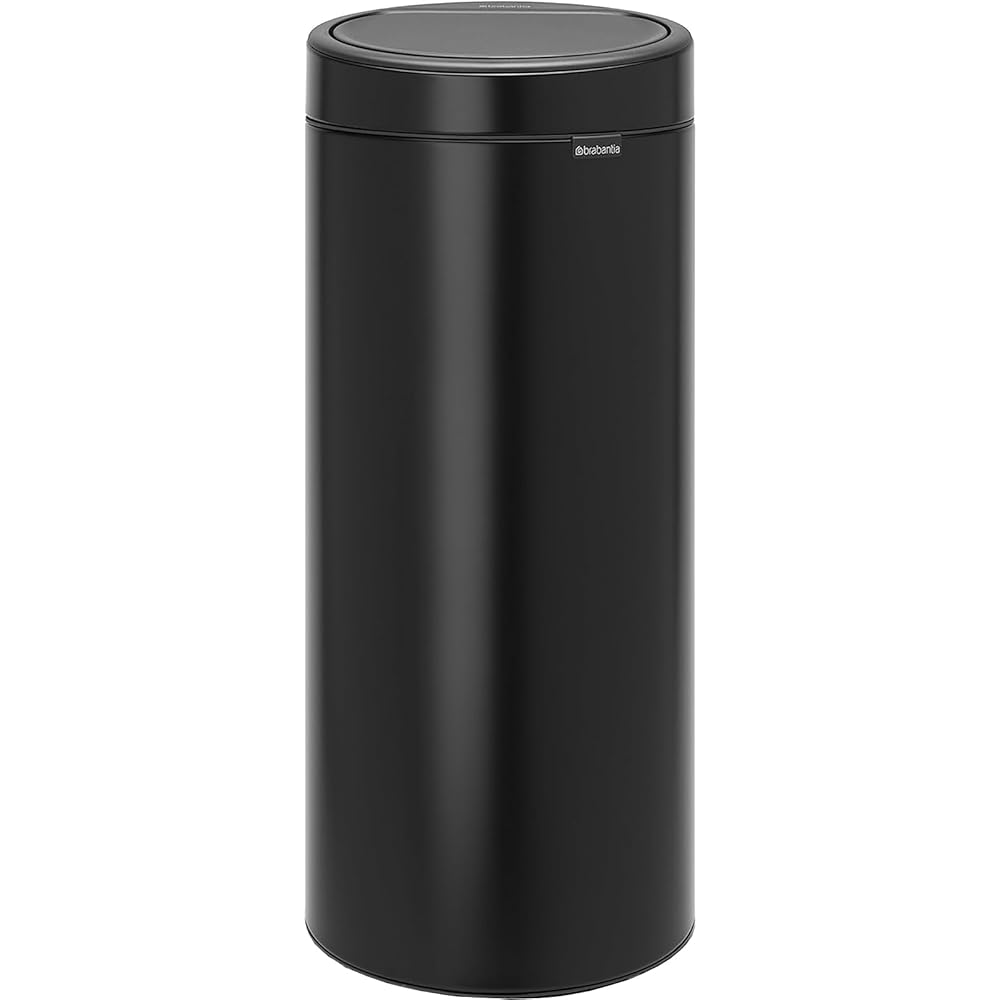 Brabantia - Poubelle Touch Bin unie 30 litres - Noir mat - 115301 : Cuisine et Maison