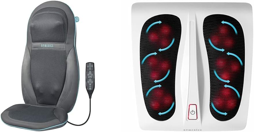 HoMedics Siège de Massage pour Le Dos et Epaules, 79 cm x 46 cm, Gris