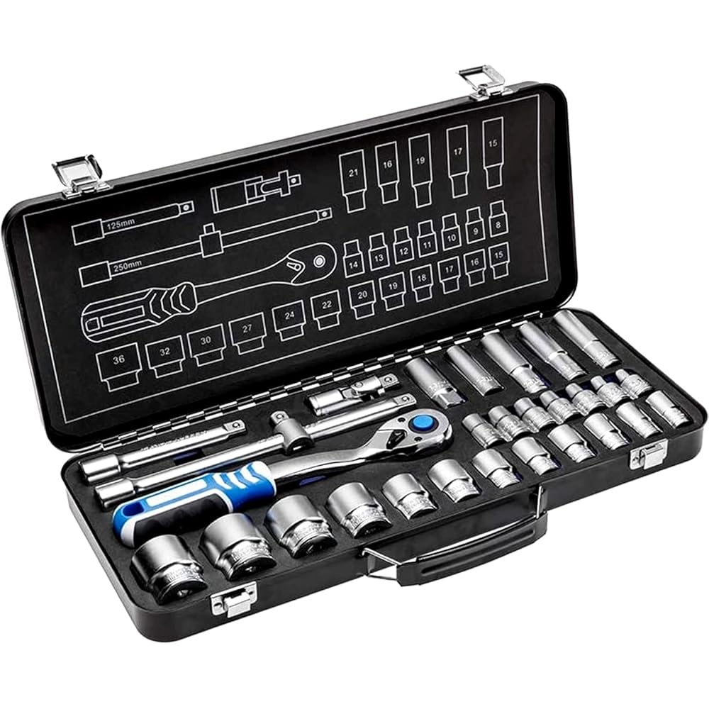Högert Technik - Boite à Outils, Outils Bricolage, Mallette à Outils, Trousse a Outils, Coffret a Outils, Caisse a Outil, Set Outils, Kit Outils, Lot Outils - 29 Pièces : Bricolage