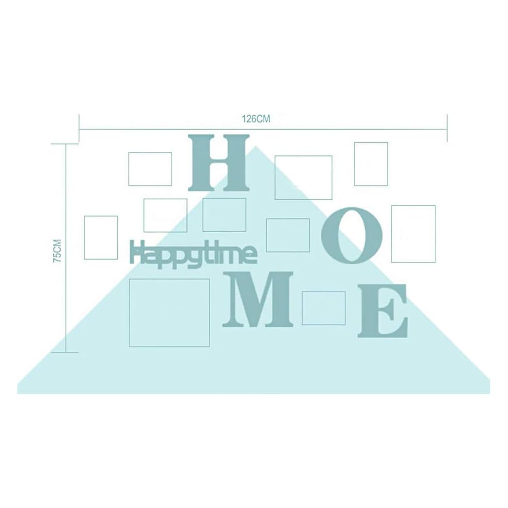 Ammon Lowen Photo Mur Cadre Photo Organiser Collage de Cadre Photo Ensemble de Bois Massif Salon Cadre Mural créatif Décoration Murale de Fond (Bleu) : Cuisine et Maison