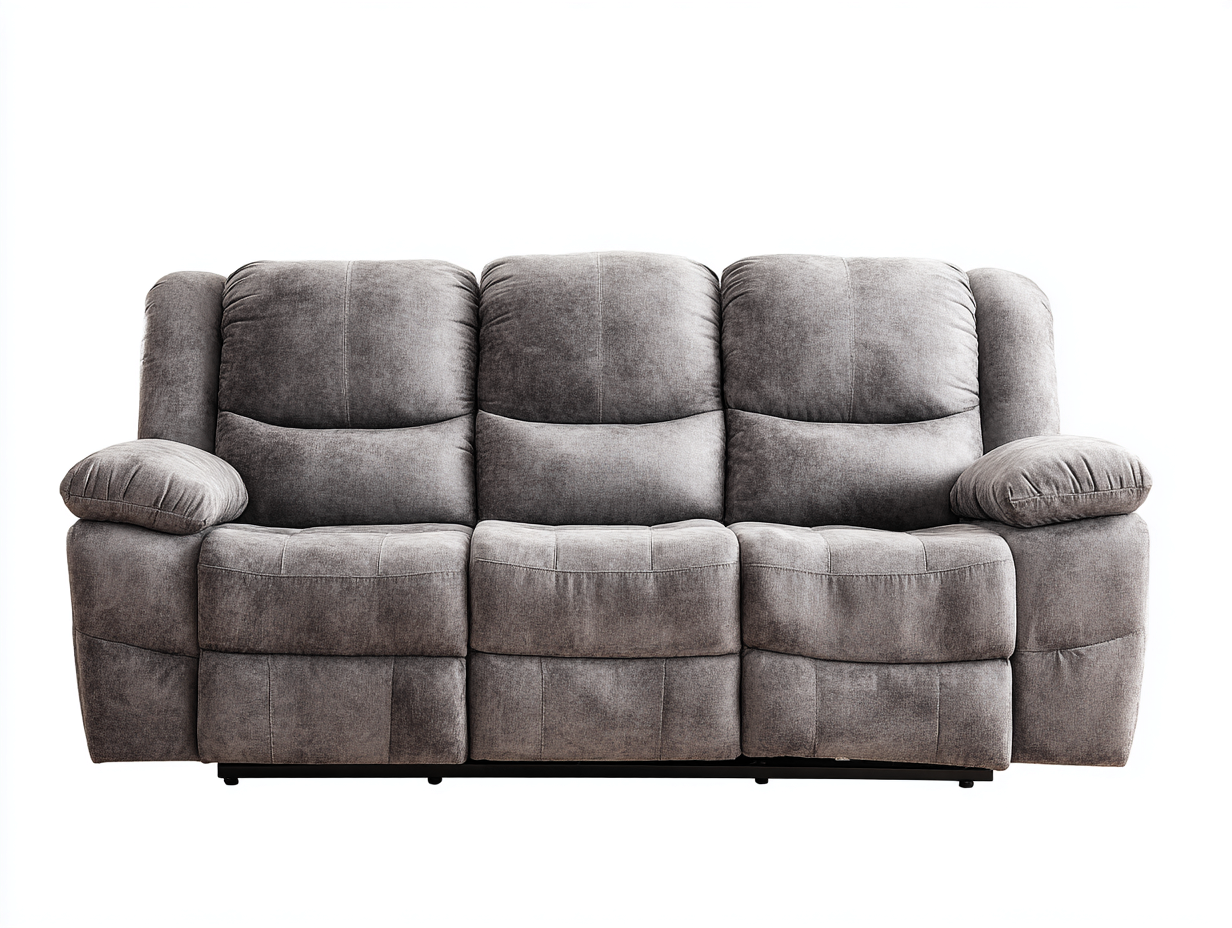 Canapé 3 places tissu 215x95x100 cm - gris - design contemporain