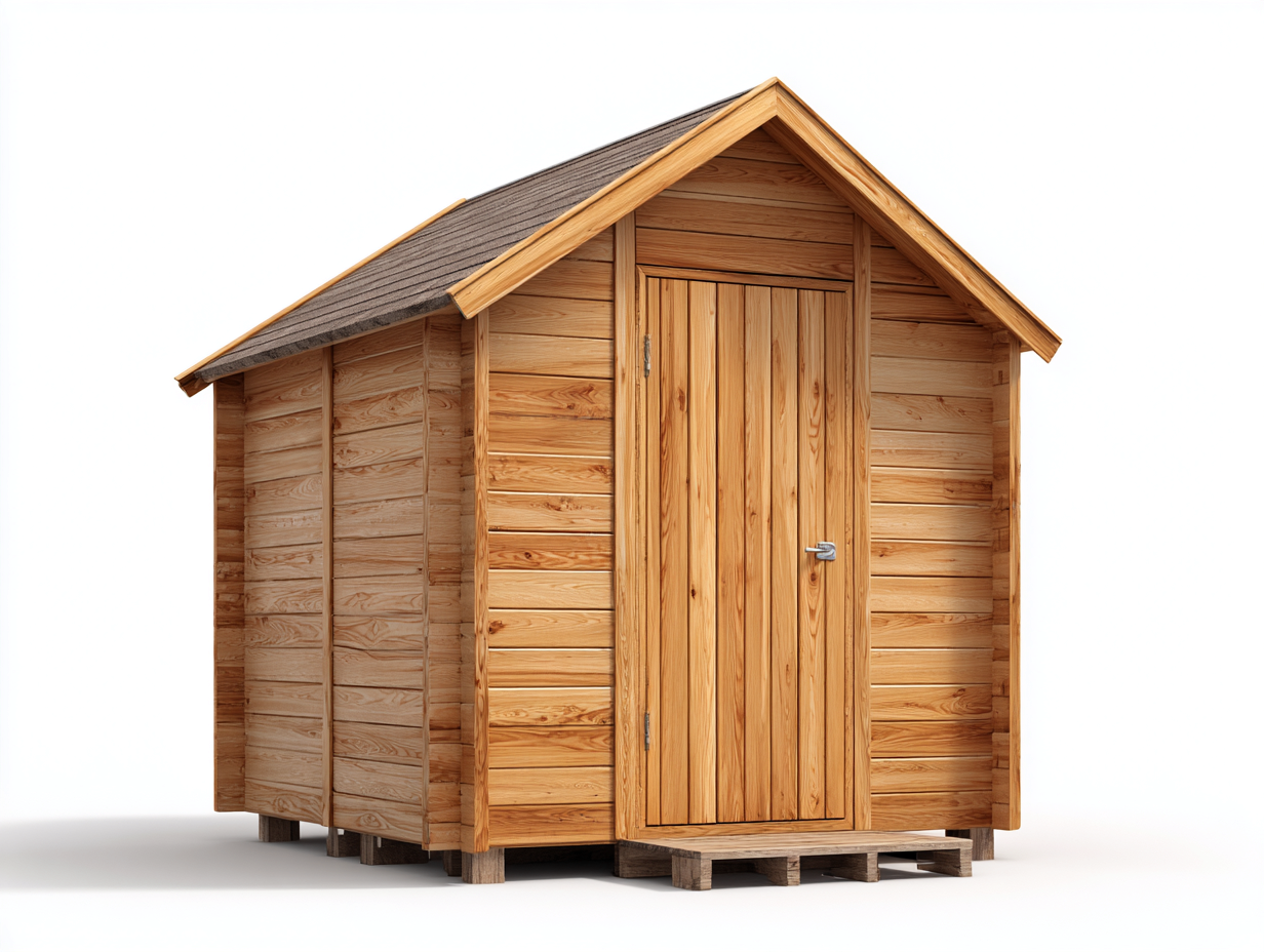 Abri de jardin bois 260x190x235 cm - bois naturel - usage extérieur