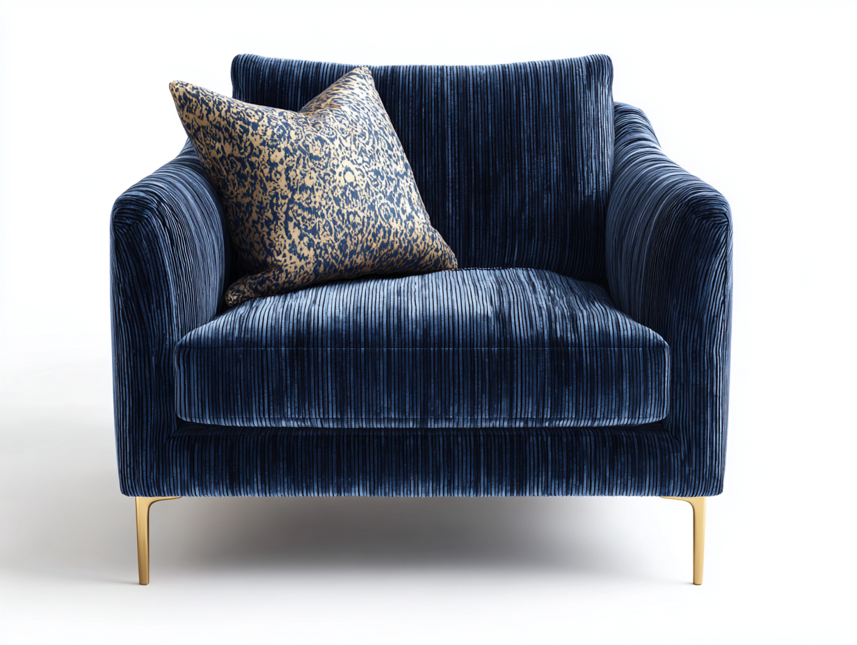 Fauteuil en tissu 90x88x92 cm - bleu - design moderne