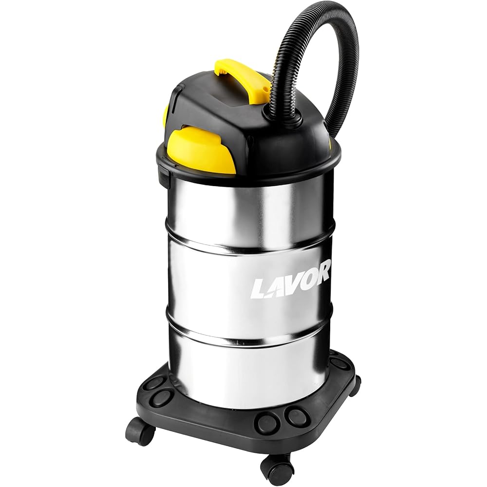 LAVOR Aspirateur Eau et Poussière VAC 30 S, Réservoir en acier 30 litres, 18 kPa, 1200W max, Filtre en Tissu et Filtre Éponge compris : Cuisine et Maison