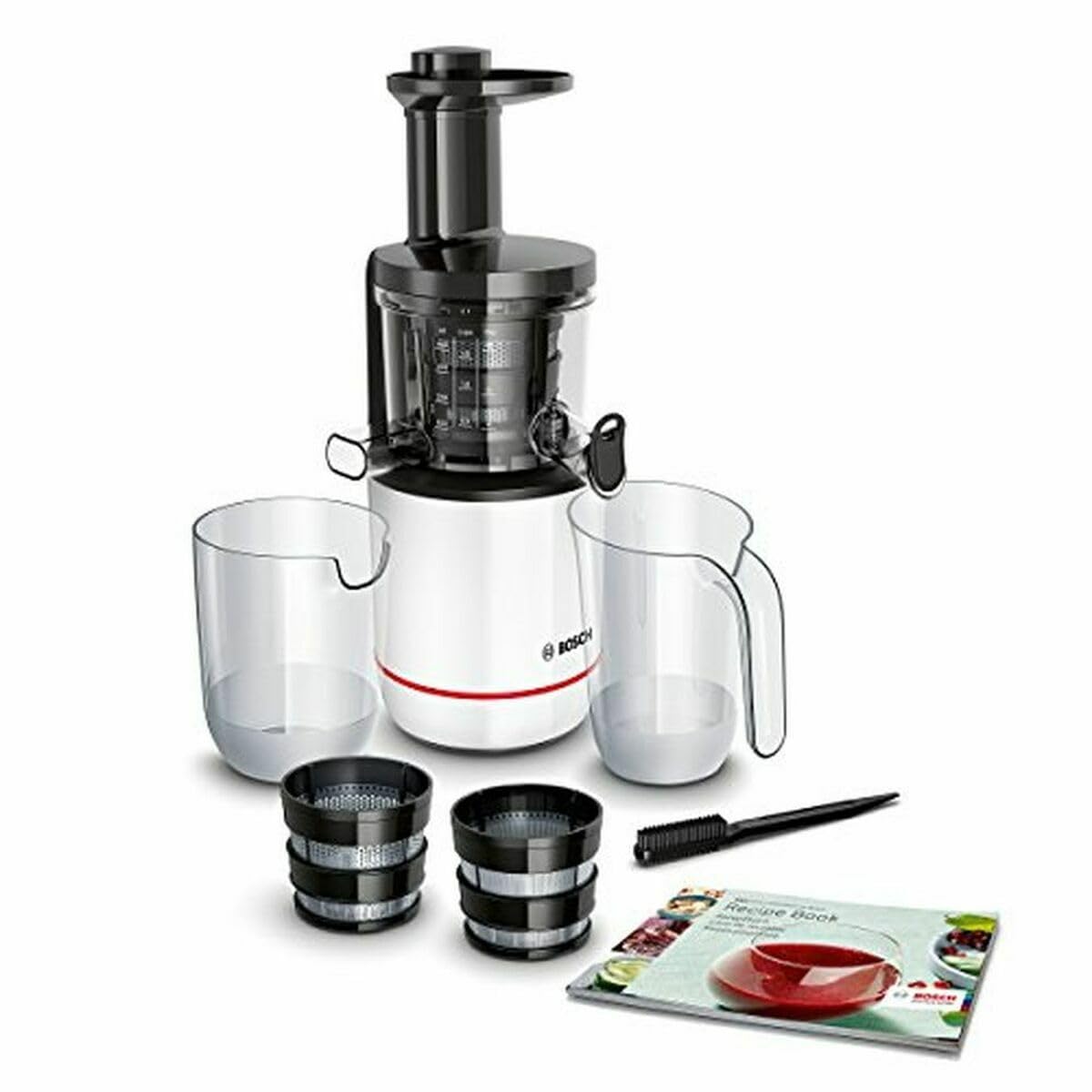 Bosch VitaExtract MESM500W – Extracteur de jus avec 2 filtres pour des jus et smoothies délicieux de fruits et légumes – 150 W – Livre de 30 recettes