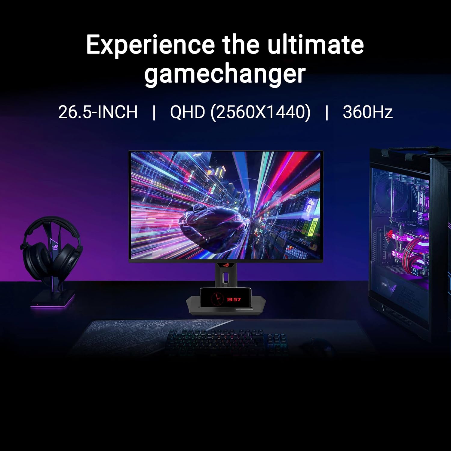 ASUS ROG Strix OLED XG27ACDNG - 27 Pouces, Dalle QD-OLED QHD 1440p, 360 Hz, 0,03 ms, dissipateur Thermique personnalisé, Anti-Flicker, Care+, Compatible G-Sync®, 99% DCI-P3