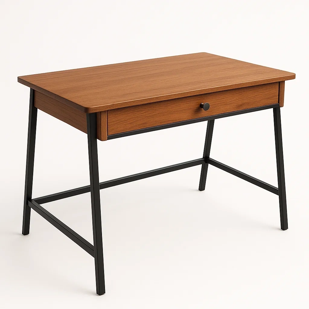 Bureau en bois et métal avec tiroir 100x60x75 cm