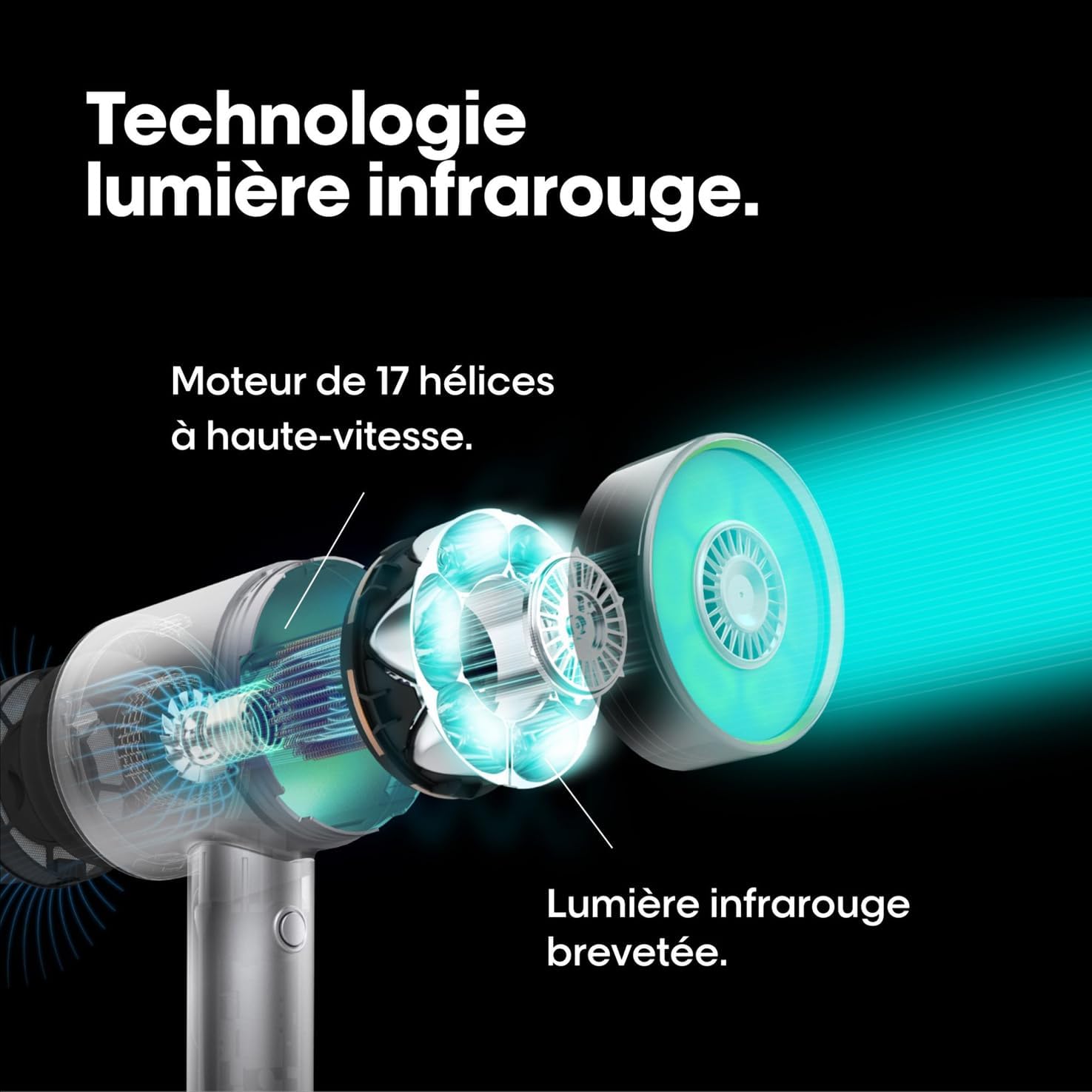 L'Oréal Professionnel, AirLight Pro, Sèche-Cheveux à la Technologie Lumière Infrarouge Brevetée, Sèchage Puissant, Rapide & Précis, Préserve l'Hydratation du Cheveu, Sans abmer le cheveu