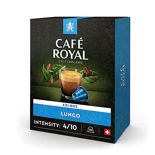 Café Royal Lungo 36 Capsules pour Cafetière à Café Nespresso   Intensité 4/10   Capsules de Café en Aluminium certifiées UTZ : Epicerie