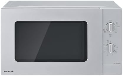 Panasonic NN GM23QMEPG Four à Micro Ondes Gril 20L avec Plateau en Verre et Grille Métallique, 800W, Grill 1000W, Décongélation, Réglage par Cadran, Quick 30, Minuterie, Argent : Cuisine et Maison