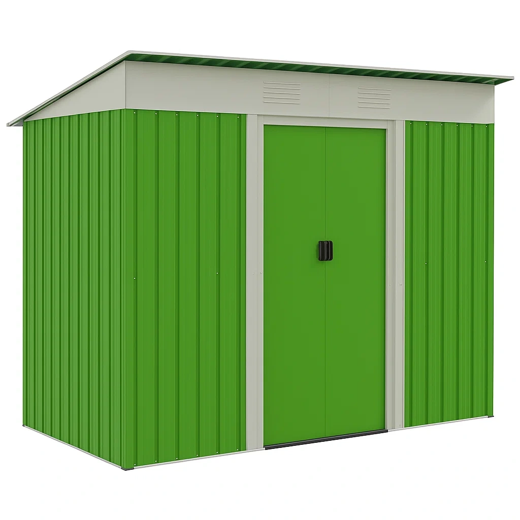 Abri de jardin métallique vert