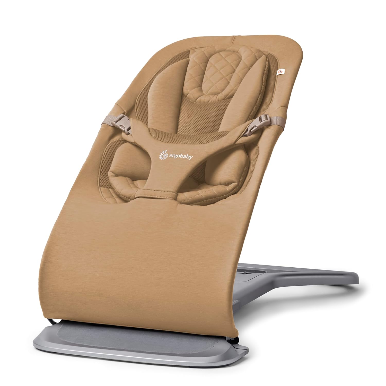 Ergobaby 3-in-1 Evolve Bouncer, Ergonomische Babywippe für Neugeborene ab Geburt bis zum Kleinkind, Babyschaukel mit Neugeboreneneinsatz (2,5 kg - 13,2 kg), Cream