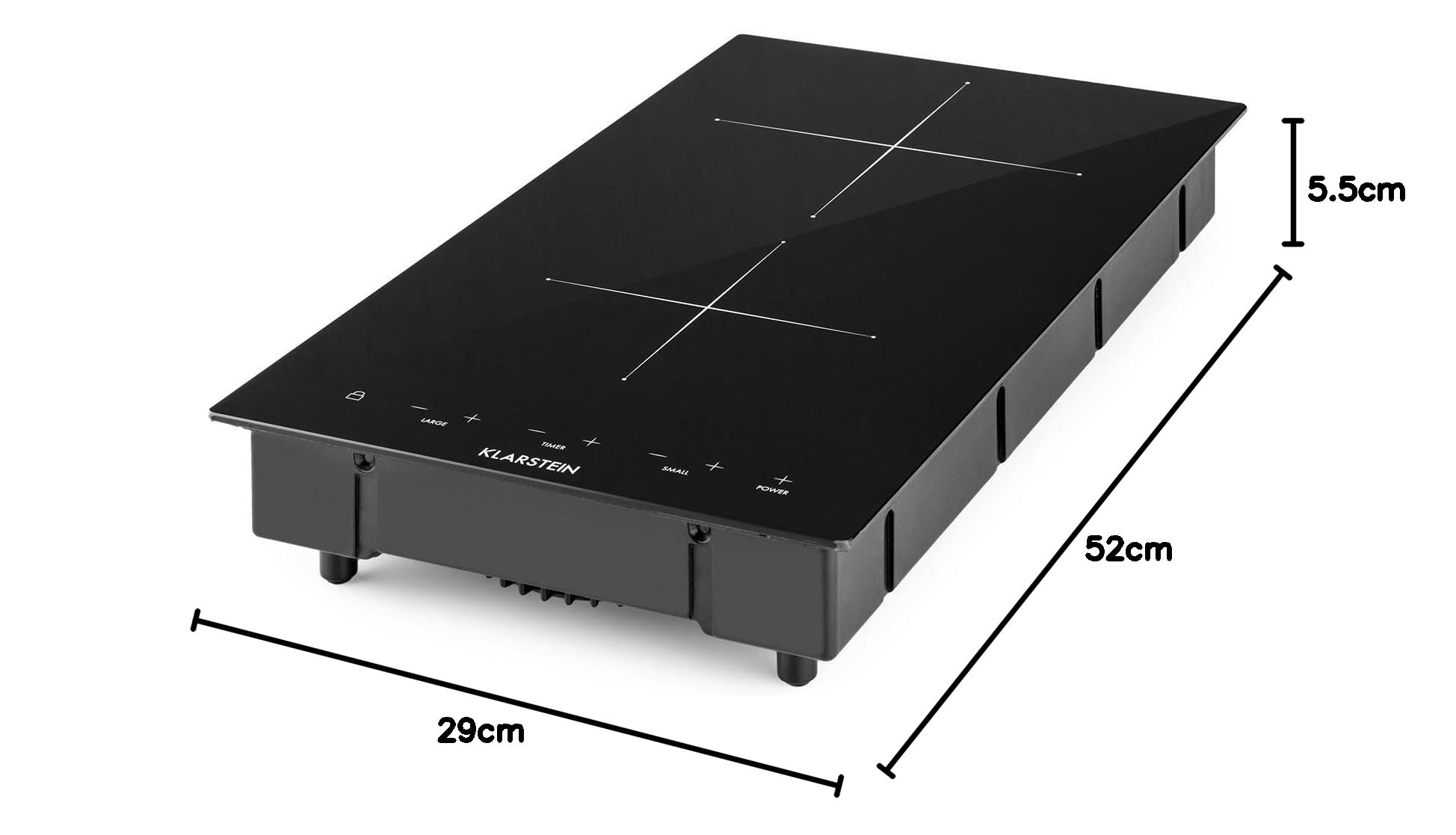 Klarstein 3100W Plaque à Induction, 2 Feux, Tables de Cuisson Portable, Contrôle Tactile, Rechaud Electrique, Cuisinière Puissante