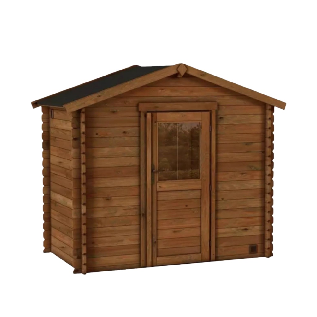 Abri de jardin en bois traité autoclave avec porte vitrée