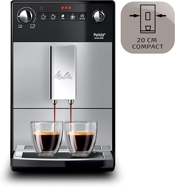 Melitta, Purista, Argent, F230-101 Machine à café et expresso automatique 1L