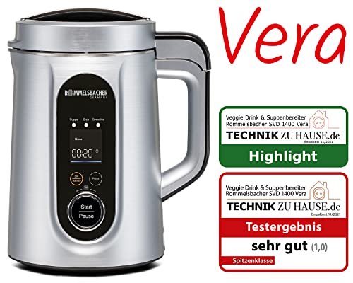 ROMMELSBACHER Veggie Drink & soupes SVD 1400 Cuisine, hacher, réduire en purée, 9 programmes, programme de nettoyage, récipient intérieur en acier inoxydable, capacité 1,3 l, cloche de purée, couteau : Bébé et Puériculture