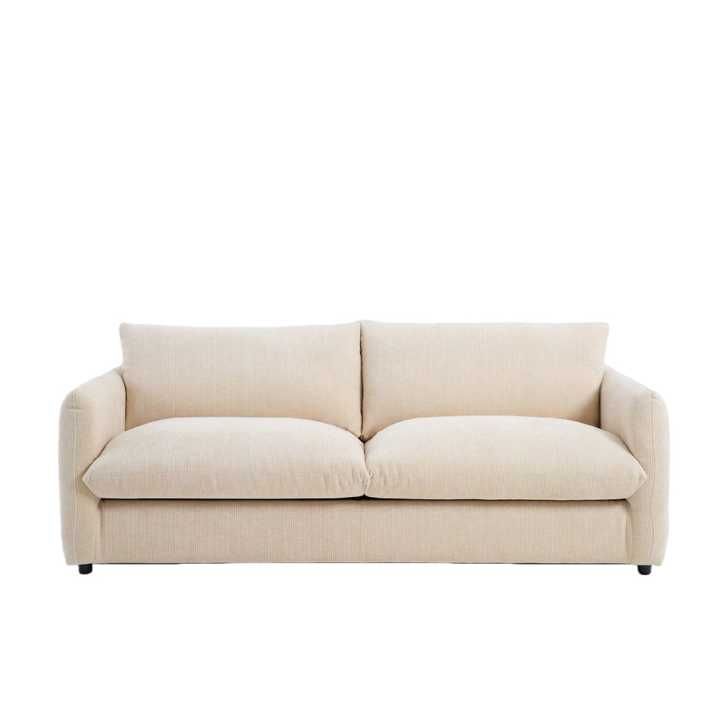 Canapé 3 places en tissu beige clair