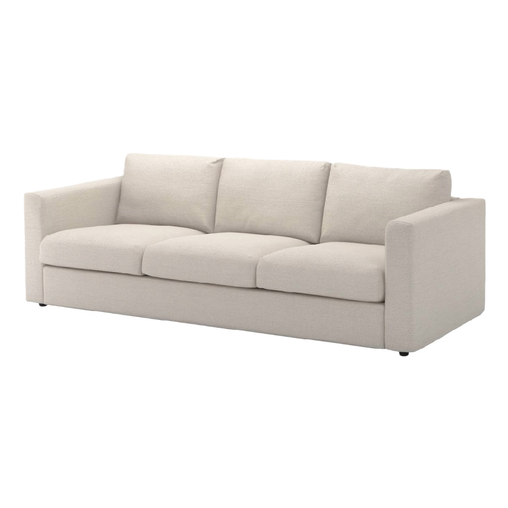 Canapé 3 places en tissu beige clair