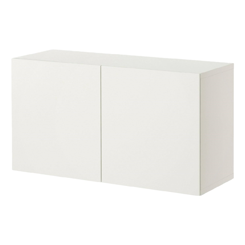 Buffet mural blanc minimaliste à deux portes