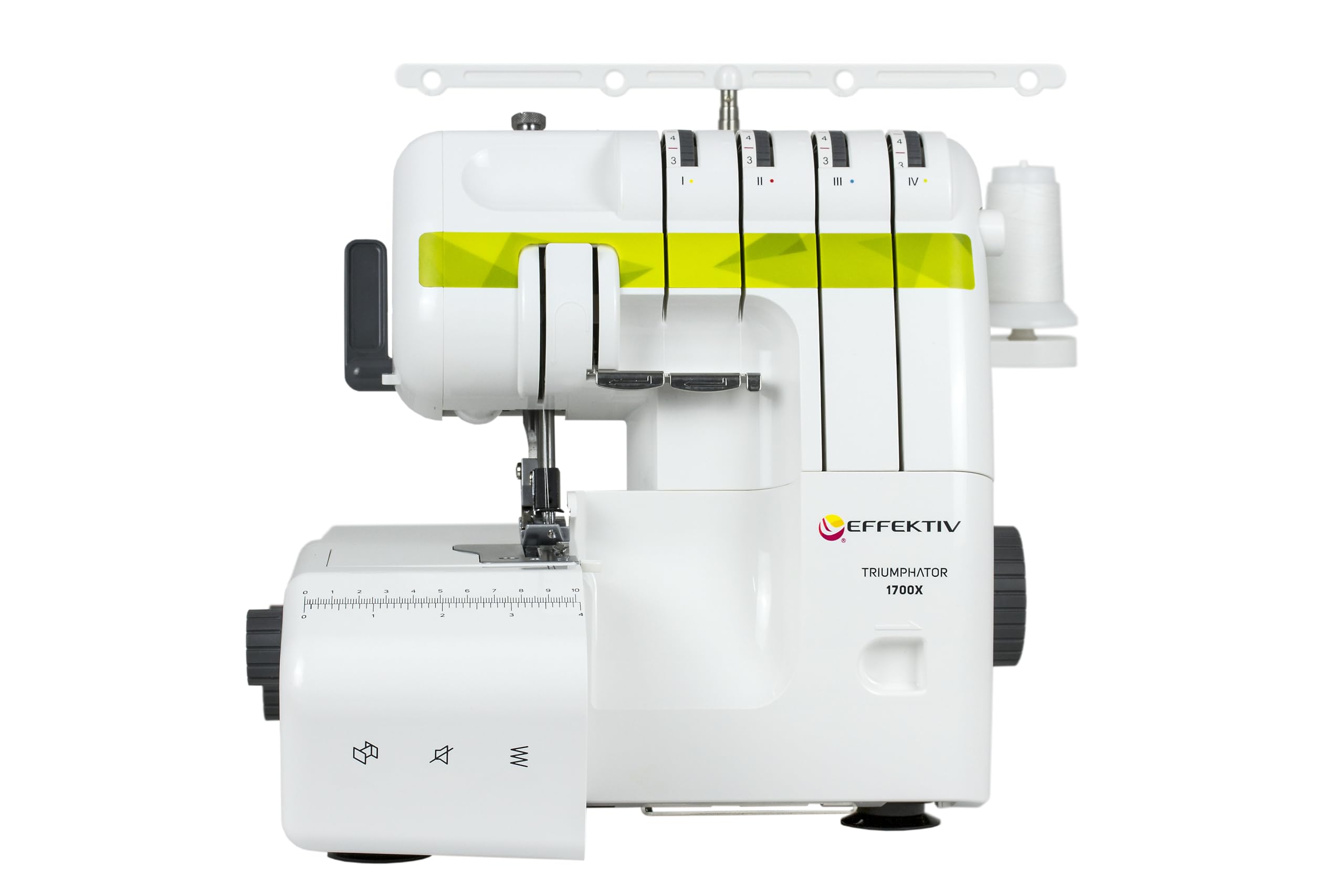 EFFEKTIV Surjeteuse Triumphator 1700X, Machine à Coudre Overlock, Filetage 3/4 Avec Différentiel, Cadre Entièrement en Métal, 14 points, Automatique,