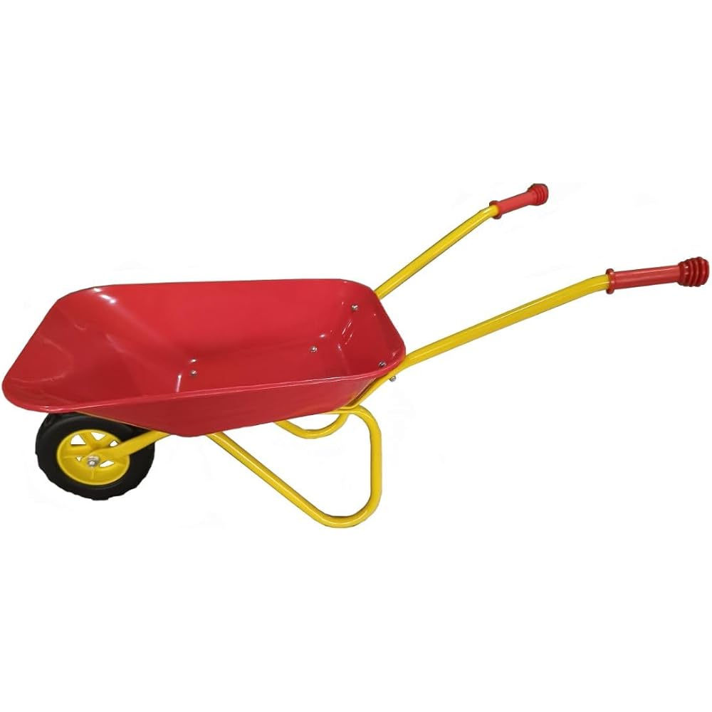 ASC Brouette en métal pour enfant - Rouge/jaune - Jouet, jeu, ferme, jardinage : Jeux et Jouets