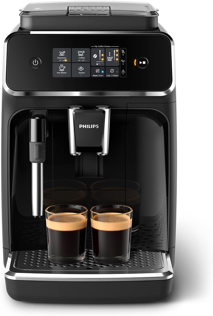 Philips Série 2200 Machine Expresso - Café à Grain - Mousseur à Lait Classique, cran Tactile Intuitif, Noir Mat (EP2220/10)