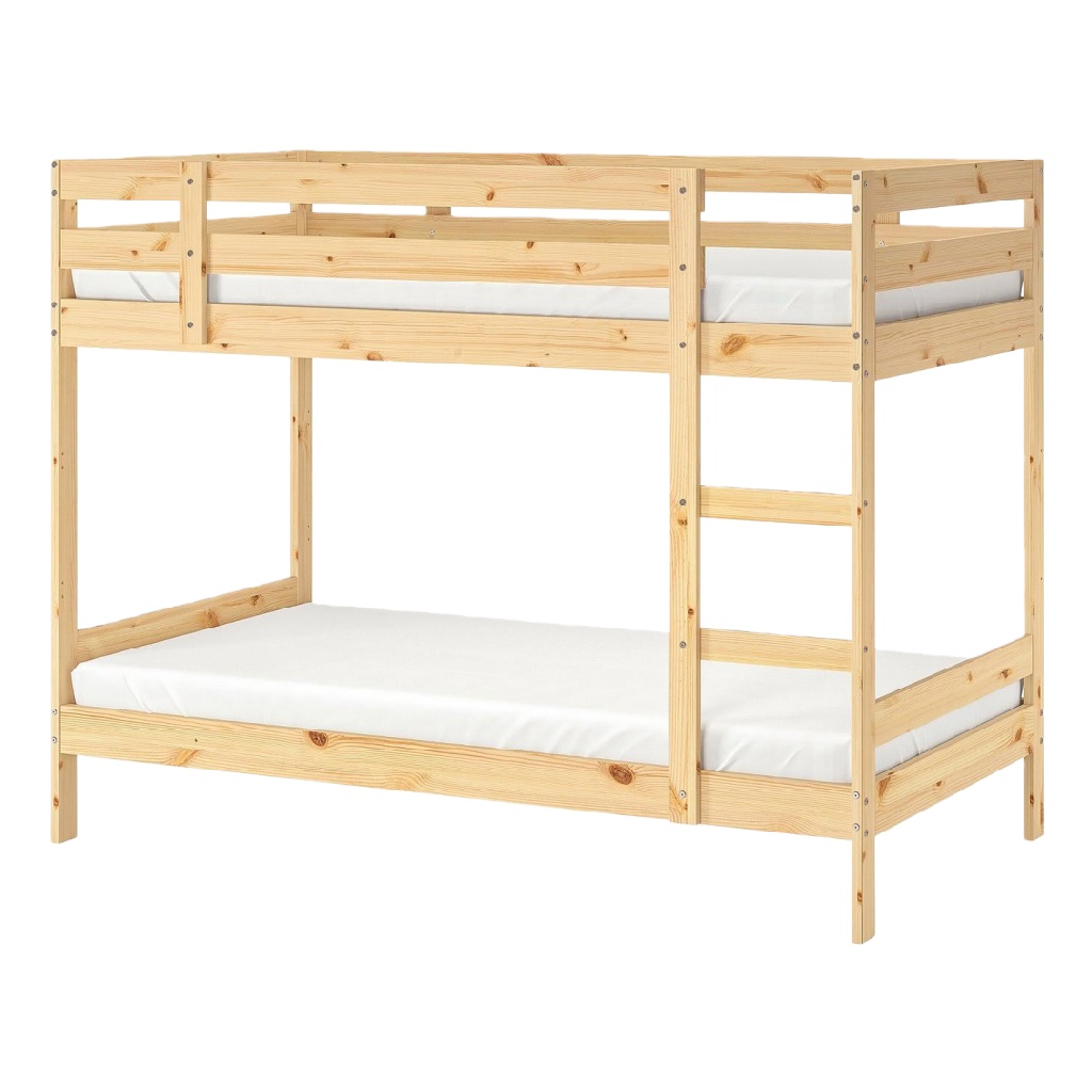 Lit superposé en pin naturel — Séparable en deux lits simples
