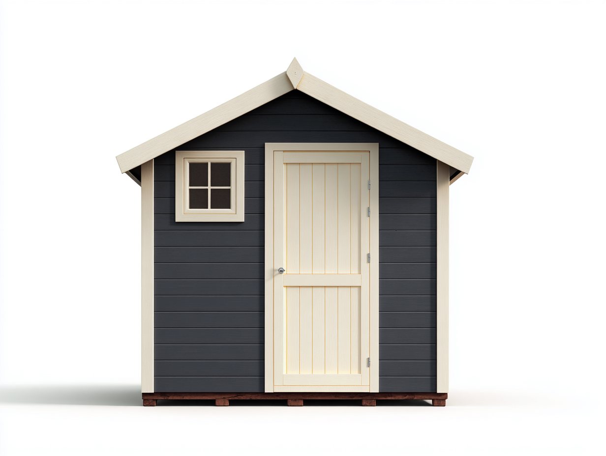 Abri de jardin bois 250x180x230 cm - gris/crème/bois naturel - usage extérieur