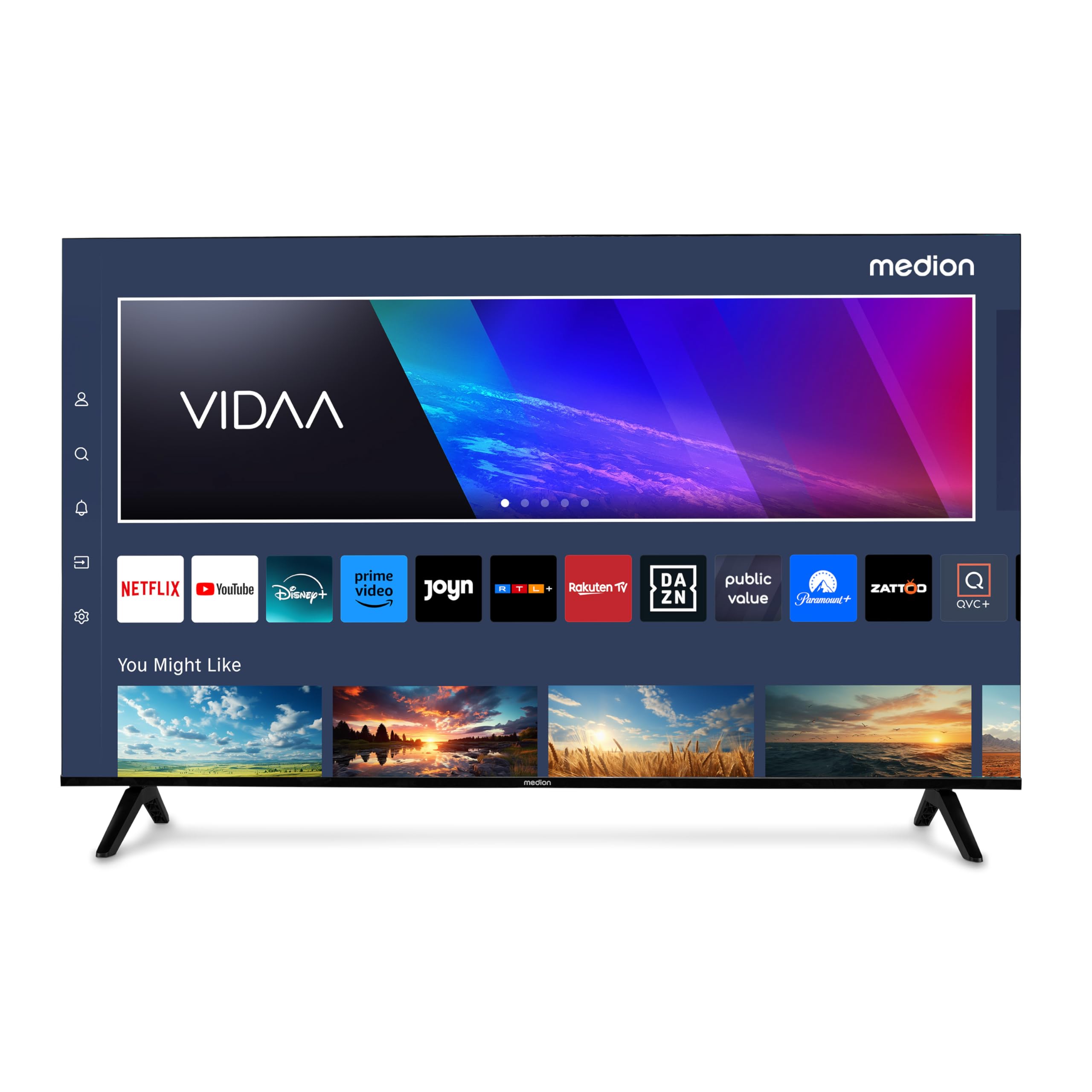 MEDION 125,7 cm (50 Pouces) TV Ultra HD (Smart-TV, HDR10, VIDAA Store, Netflix, Prime Video, Disney+, DAZN, Paramount+, HbbTV, PVR, Bluetooth), MD 850