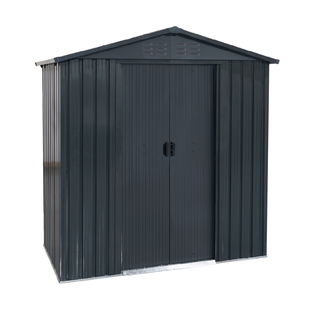 Abri de Jardin Métallique à Toit Double Pente – Couleur Gris Anthracite