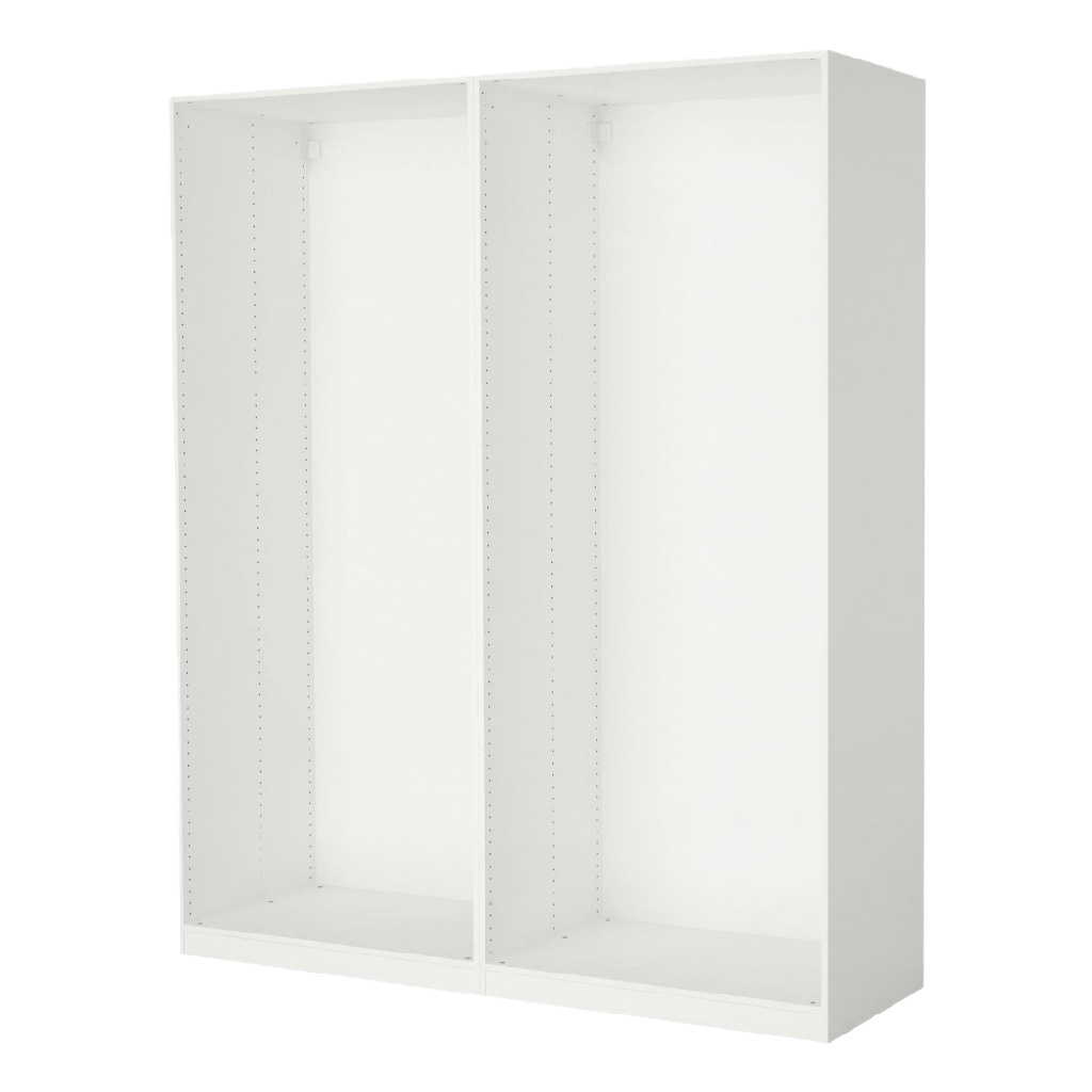 Structure d’armoire double blanche – cadre modulable pour dressing