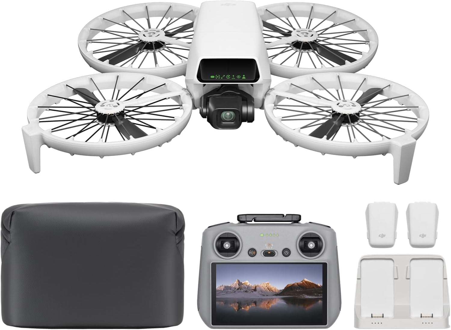 Bundle Fly More DJI Flip (radiocommande RC 2 avec écran), Drone Caméra 4K UHD pour Adultes, Décollage palmaire, Retour Automatique, Vol Intelligent, Trois Batteries pour Un Temps de vol de 93 Min