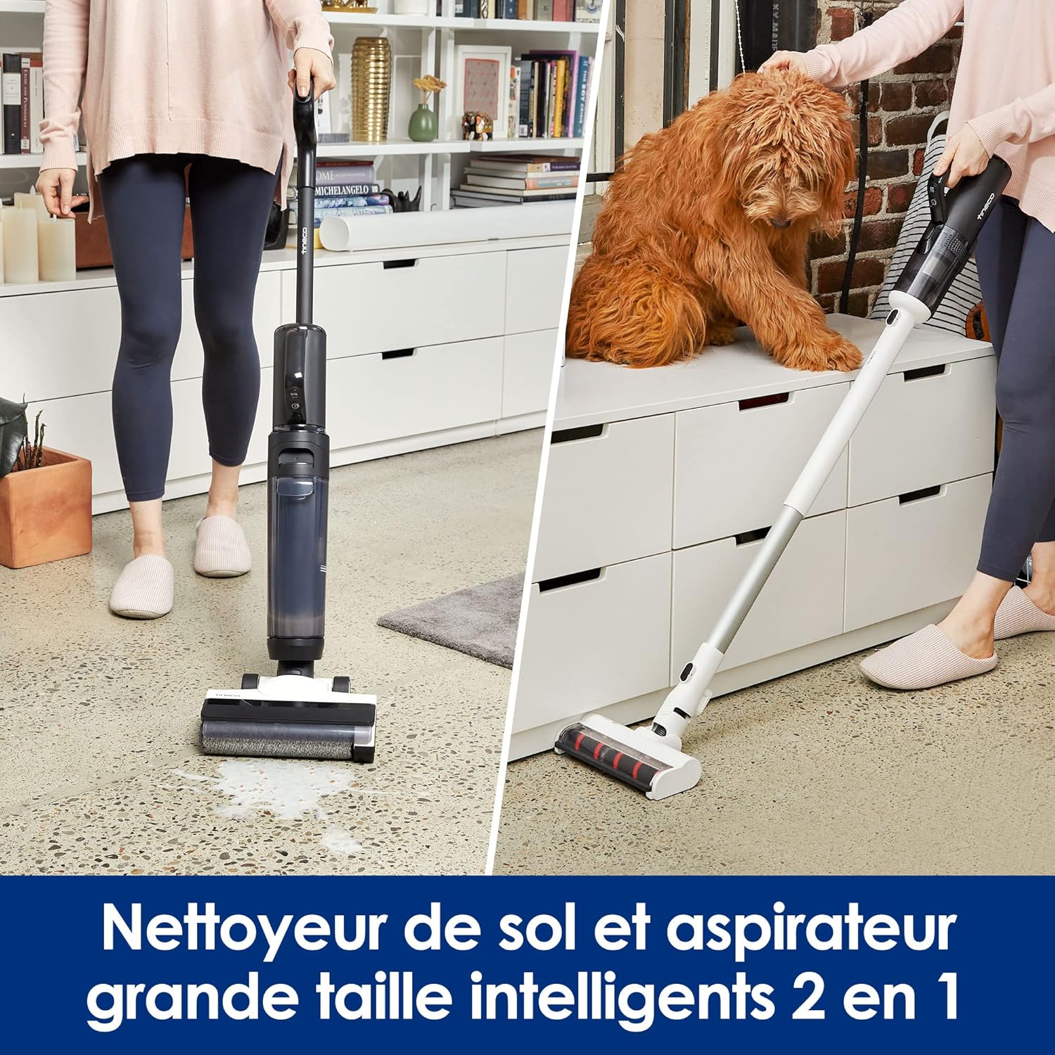 Kit d'aspirateur à main intelligent sans fil 3 en 1 Tineco Floor One S5 à puissance combinée