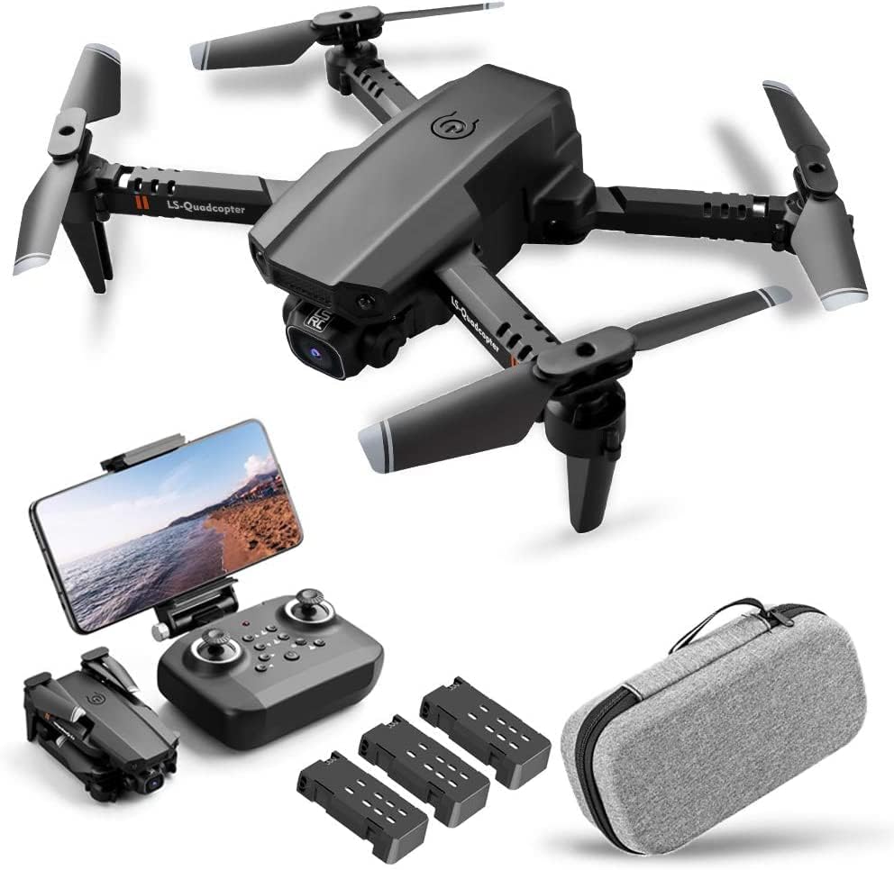Drone avec caméra 4K, drone double caméra suivi de vol, capteur de gravité, geste, photo, maintien d'altitude, mode ’headless’, quadrirotor télécommandé pour adultes et enfants
