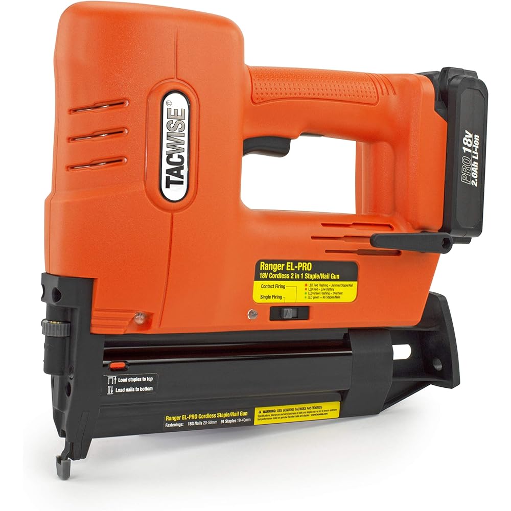 Tacwise 1506 EL-PRO Agrafeuse/Cloueuse 18V sans fil - Orange : Fournitures de bureau