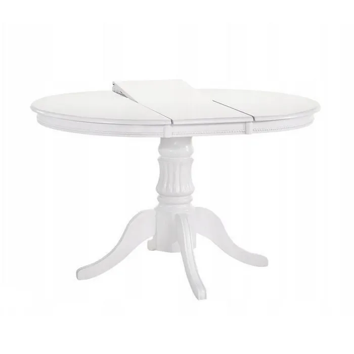 Table Blanche Ronde Extensible Avec Pied Central Windsor Table