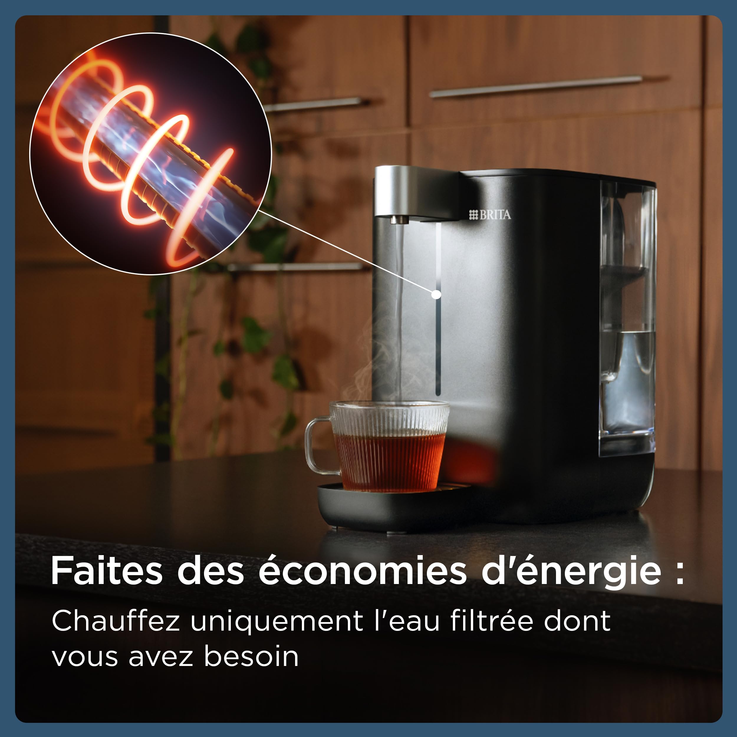 BRITA Cube Distributeur d'eau fitlrée (4.0 L) différentes températures & tailles de contenants pré-enregistrés, technologie UV-C & filtre à eau MAXTRA