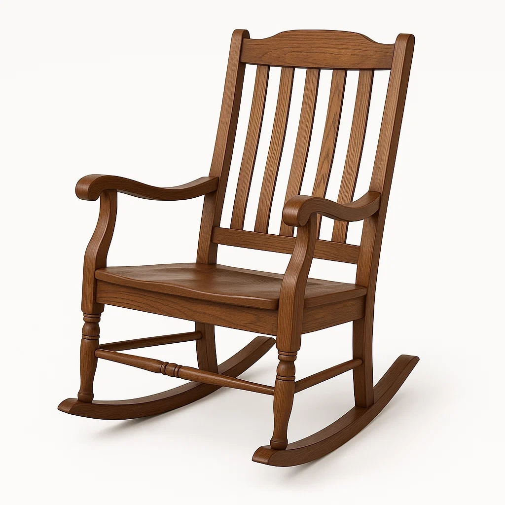 Chaise berçante en bois massif