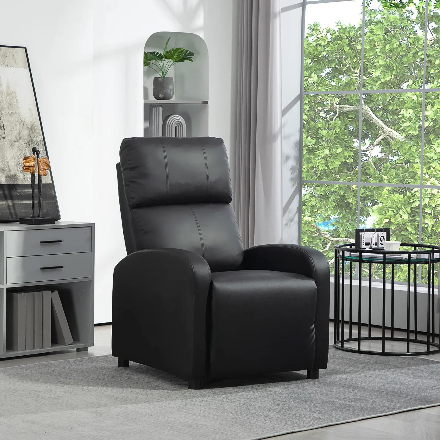HOMCOM Relaxsessel Fernsehsessel mit Liegefunktion dick gepolstert