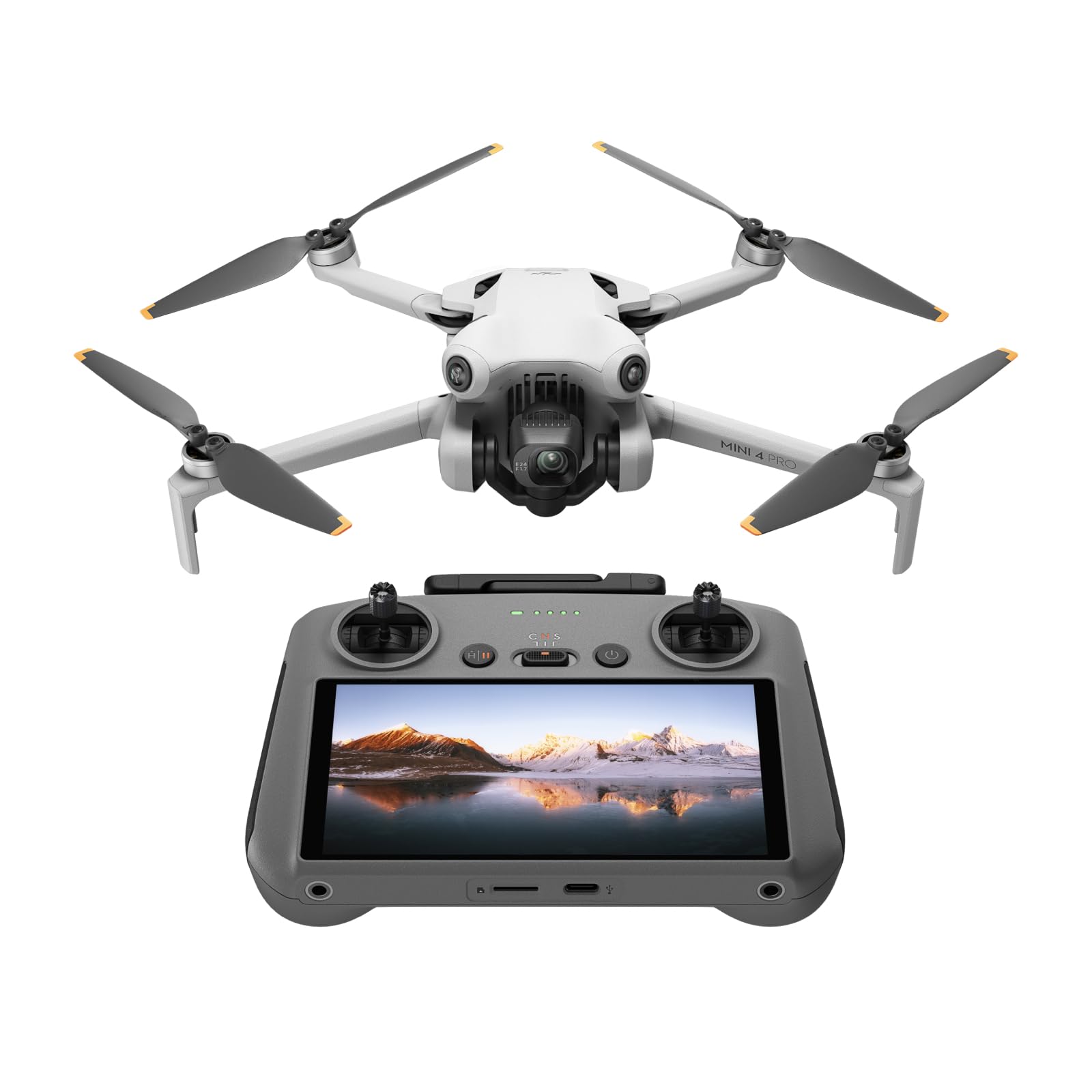 DJI Mini 4 Pro (DJI RC 2), Mini Drone Pliable avec Caméra 4K pour Adultes, Moins de 0,549 lb/249 g, Temps de Vol 34 min, Transmission Vidéo 20 km, Dét