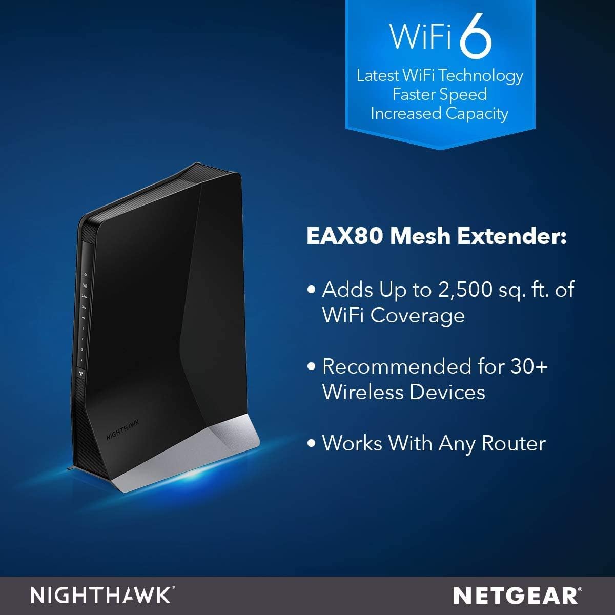 NETGEAR EAX80 Répéteur WiFi 6 Mesh Nighthawk AX6000