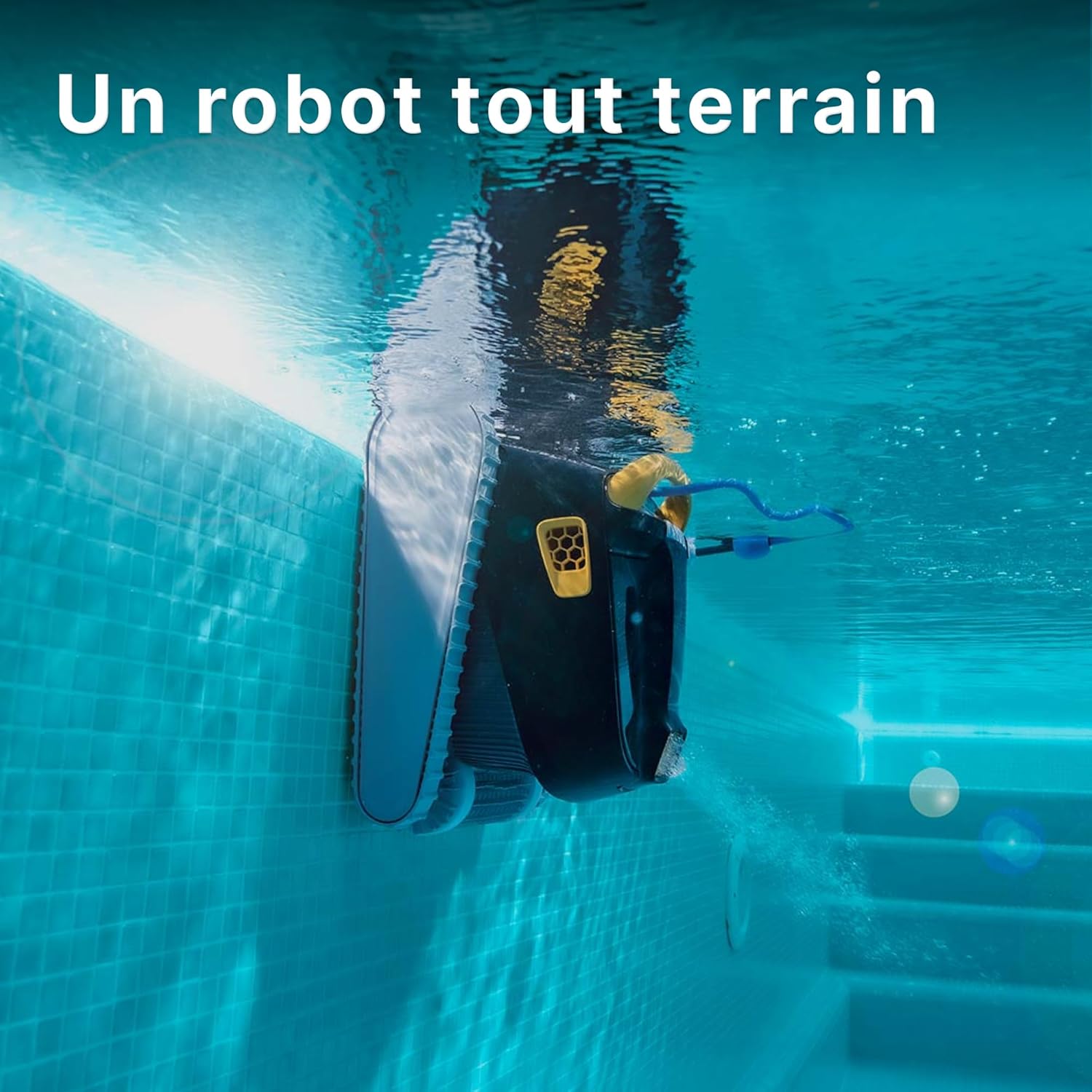 Dolphin E50i Robot Nettoyeur électrique avec Fil pour Piscine Hors-Sol Jusqu’à 15 m - Nettoyage Fond, parois et Ligne d'eau - Connectivité avec app