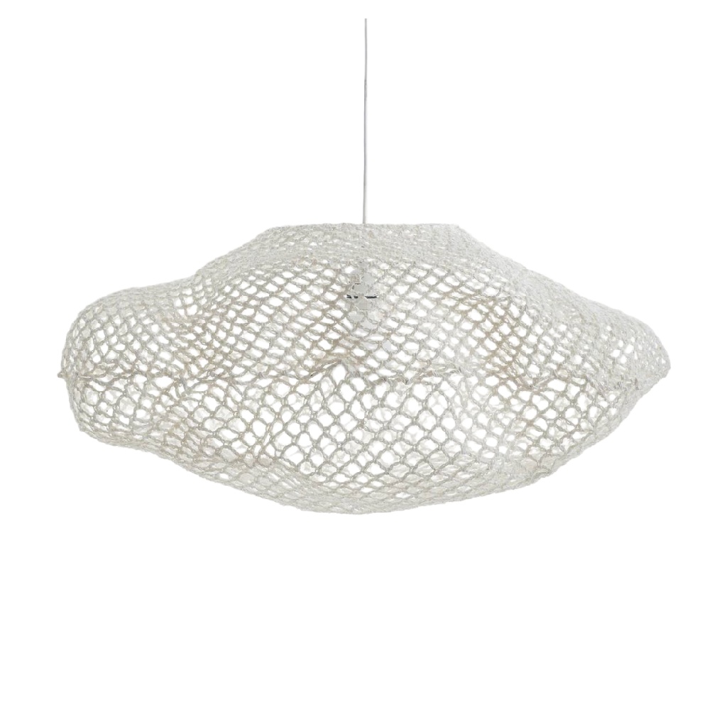 Suspension en corde tressée blanche – style naturel artisanal