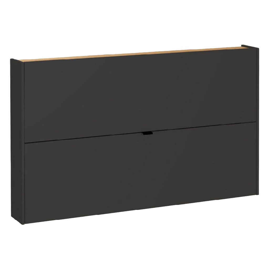 Meuble à chaussures mural 2 compartiments – design moderne noir mat