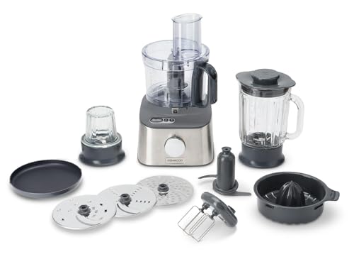 Kenwood Multipro Compact  FDM313SS Robot de cuisine compact avec balance intégrée, lame en acier inoxydable, 3 plateaux de travail et 6 autres accessoires, boîtier en métal, 800 W, argent : Cuisine et Maison